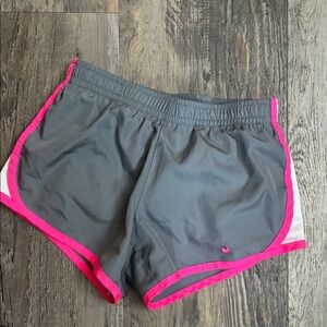 Nike Gray Athletic Shorts with Pink Trim